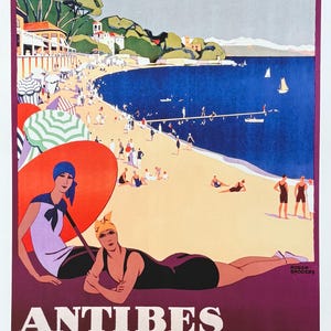 Antibes - Juan les Pins - La Cote d'Azur - Francia - Turismo francés - Viajes - Publicidad - Impresión artística - Cartel de exposición - Roger Broders