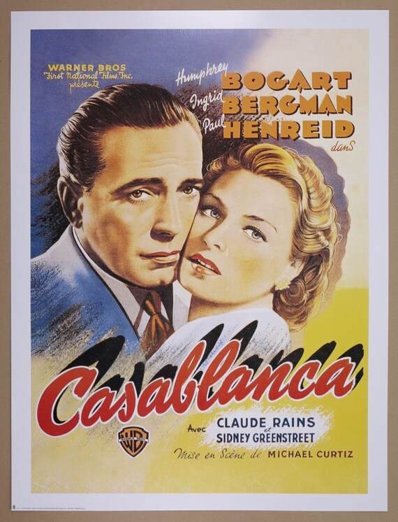 Movie Poster Humphrey Bogart Ingrid Bergman