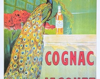 Cognac Jacquet exhibition poster - beer - wine - cheers - drinks - decorative art print - restaurant - bar - reproduction