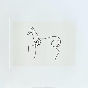 Le cheval 通販 ピカソ 馬 絵 白黒 ジャン・コクトー ポスター Le