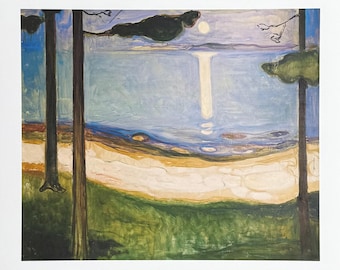 Edvard Munch exhibition poster - Moonlight - museum artist - art print