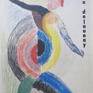 Sonia Delaunay exhibition poster - Untitled - museum artist - huge art print Bellerive Zurich - offset lithograph - 1987