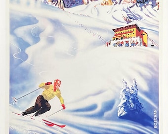 Salzburger Land exhibition poster - Austria - Winter Sport - skiing - snow - mountains - tourism - decorative art print - reproduction