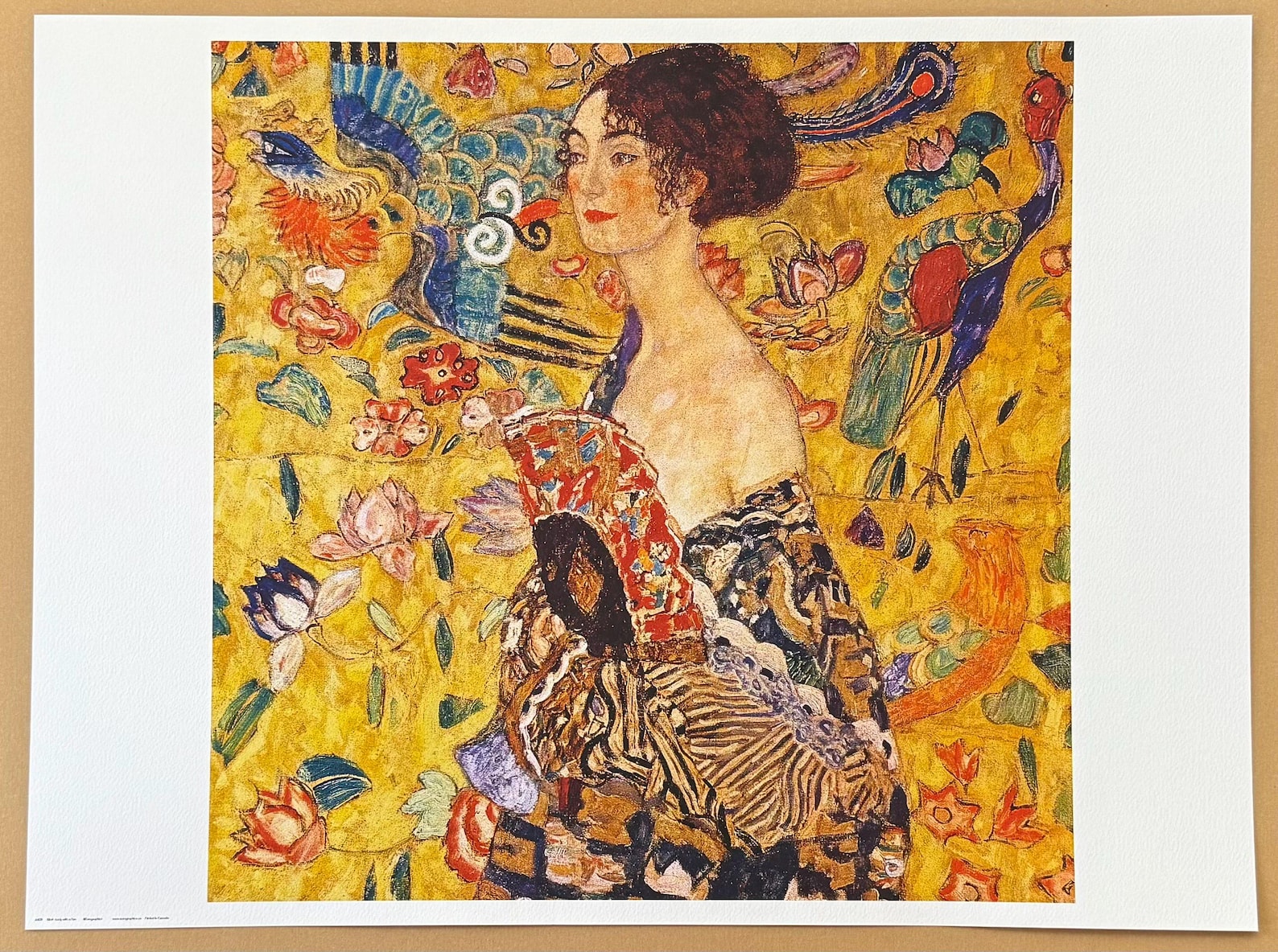 Gustav Klimt Exhibition Poster - Lady With a Fan - Portrait - Gold ...