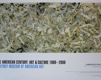 Jackson Pollock exhibition poster - Number 27 - Whitney Museum of American art - offset lithograph - vintage print