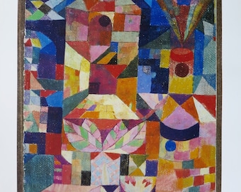 Paul Klee exhibition poster - Burggarten, 1919 - museum print - cubism - offset lithograph - 1992