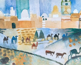 August Macke exhibition poster - Kairouan - museum artist - art print