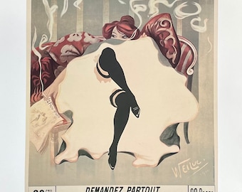 Le frou frou exhibition poster - cabaret - revue - woman dancing - Paris - France - art print - reproduction