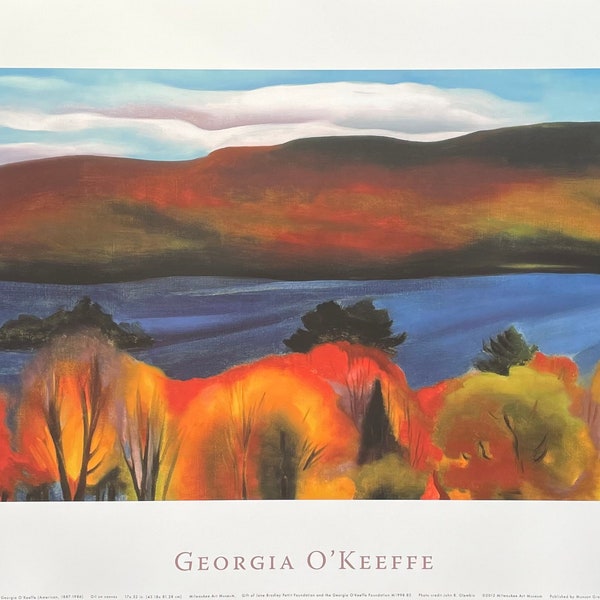 Poster de l'exposition Georgia O'Keeffe - automne du lac George - impression d'art - lithographie offset - peintre américain - artiste de musée