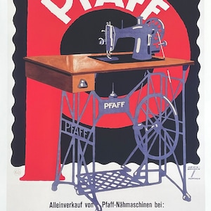 Cartel de exposición de Pfaff - Máquina de coser - Publicidad - Impresión de arte decorativo - Reproducción - Litografía offset