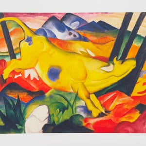 Franz Marc exhibition poster - The yellow cow - museum artist - art print - offset lithograph