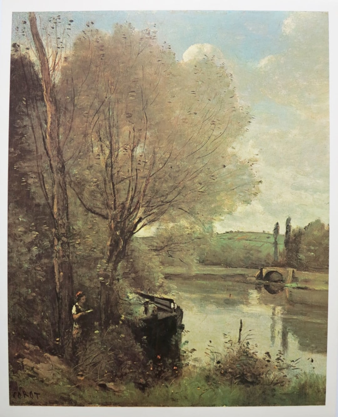 Jean Baptiste Camille Corot Exhibition Poster - Girl by the Water