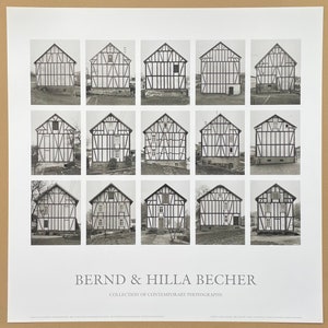 Bernd and Hilla Becher exhibition poster Fachwerkhäuser Collection of contemporary photographs photography black white art print image 2