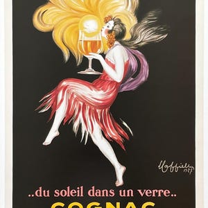 Cognac exhibition poster - wine - cheers - drinks - decorative art print - restaurant - bar - reproduction - Leonetto Cappiello