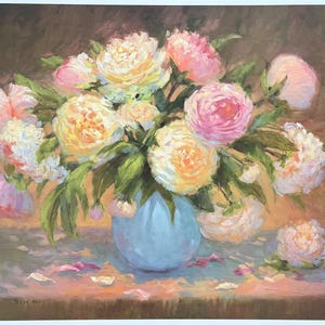 Afiche de la exposición de Tricia May: Promesa de verano: flores en un jarrón, naturaleza muerta, impresión artística, 2005