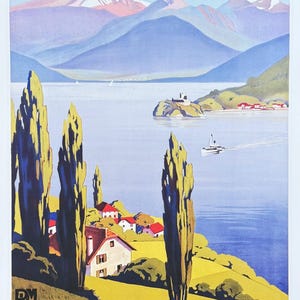 Roger Broders poster - Lac d&#39;Annecy - Lake - France - Tourism - decorative art print