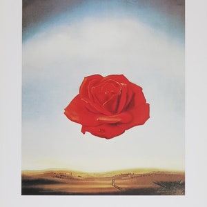 Cartel de la exposición de Salvador Dalí - Rosa meditativa - artista del museo - impresión artística - litografía offset - excelente