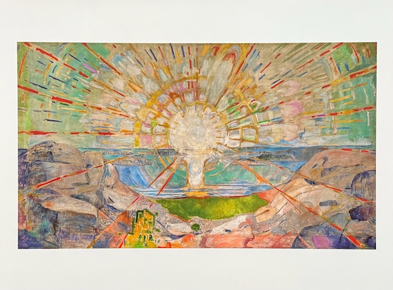 Edvard Munch Exhibition Poster - the Sun - Sunset - Landscape