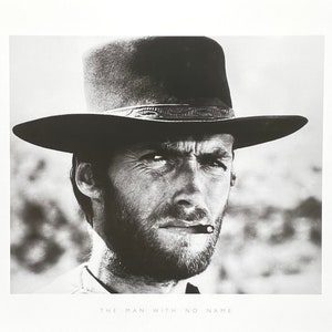 Clint Eastwood exhibition poster The man with no name photography offset lithograph hollywood Celebrity zdjęcie 1