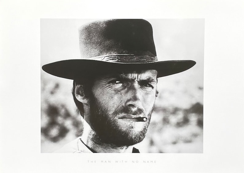 Clint Eastwood exhibition poster The man with no name photography offset lithograph hollywood Celebrity zdjęcie 1