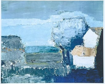 Nicolas de Stael exhibition poster - Paysage Méditerranéen - abstract composition - museum artist - art print