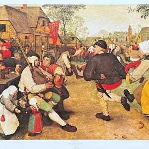 Pieter Breughel exhibition poster - Peasant&#39;s Dance - museum artist - art print