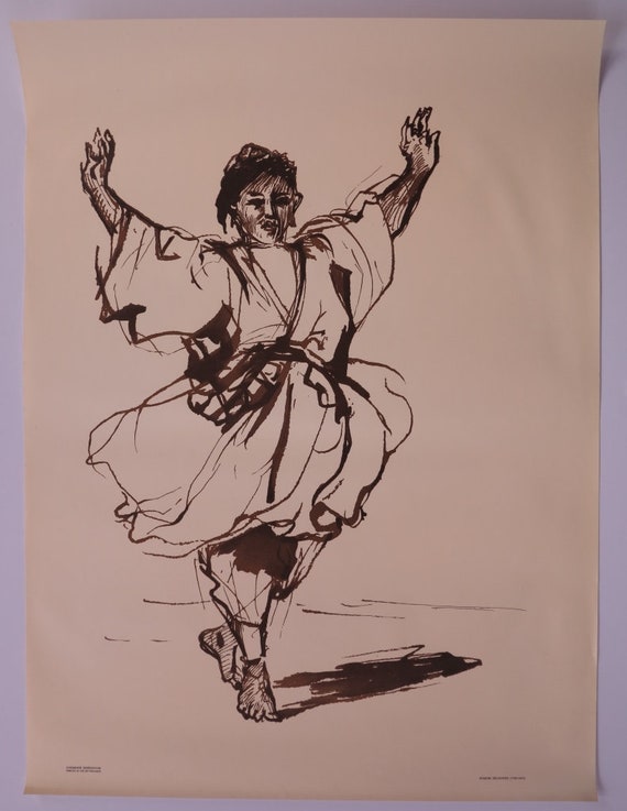 Eugene Delacroix Exhibition Poster Dancing Moroccan Lady - Etsy Eugene Delacroix Exhibition Poster Dancing Moroccan Lady - Etsy