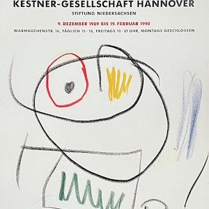 Joan Miro exhibition poster - Untitled - Kestner-Gesellschaft Hannover - museum artist - art print - surrealism - 1989