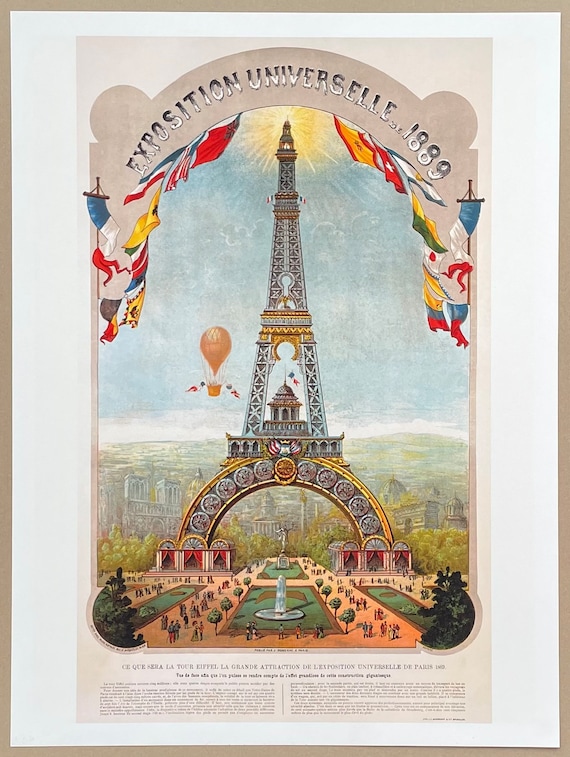 World Exhibition Poster - Paris - Eiffel Tower - 1889