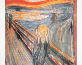 Edvard Munch exhibition poster - The Scream - museum artist - art print - offset litho - 1999