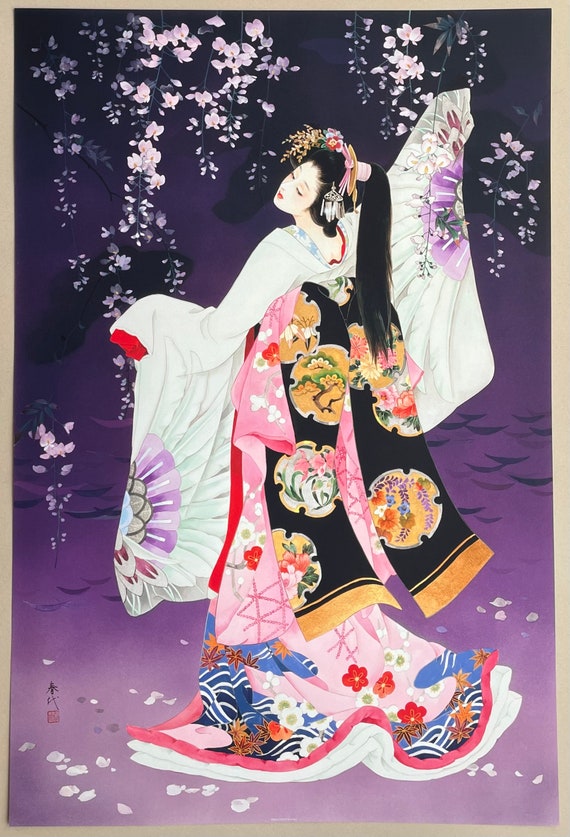 Japanese Girl - Exhibition Poster - Traditional Dress - Female