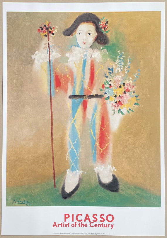 額装済/Pierrot（パブロ ピカソ）/アートポスター パブロ・ピカソ展ポスター - Le petit Pierrot aux Fleurs - 花