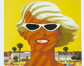 California exhibition poster - aviation - air travel - travel - sun - holidays - decorative art print