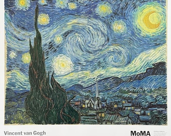 ヴァン・ゴッホ - 星月夜 - オリジナルポスター、MoMA美術館、ポスト