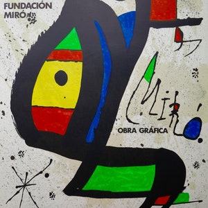 Joan Miro exhibition poster - Grafica - vintage museum print - surrealism - 1978