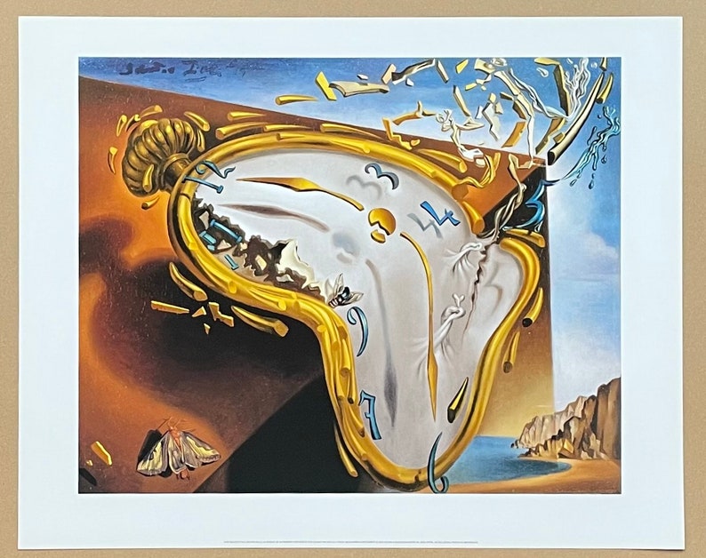 Salvador Dali exhibition poster Montre molle au moment de sa premiere explosion museum artist vintage art print surrealist image 2