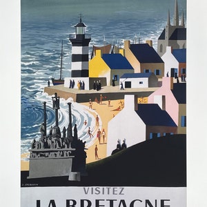 Cartel de la exposición J Jacquelin - Visit Bretagne - Francia - Turismo francés - reproducción de calidad - impresión decorativa