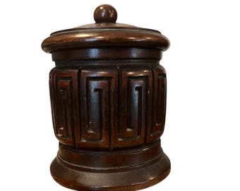 1930s Hand-Carved Mahogany Trinket Box by E. Kopriwa Co./ Vintage Home