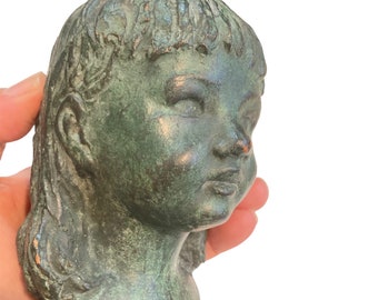 Vintage Isolde Plaster Head Bust Statue: Doomed Love Home Decor