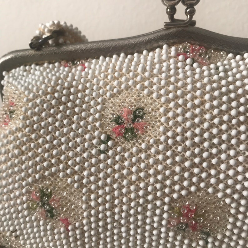 Vintage Corde Bead Handbag with handle 1960s