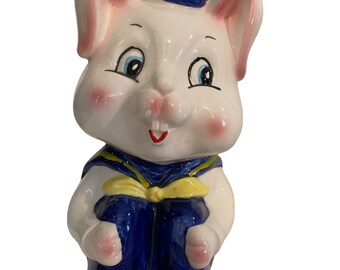 Vintage 1960s Sailor Bunny Piggy Bank
