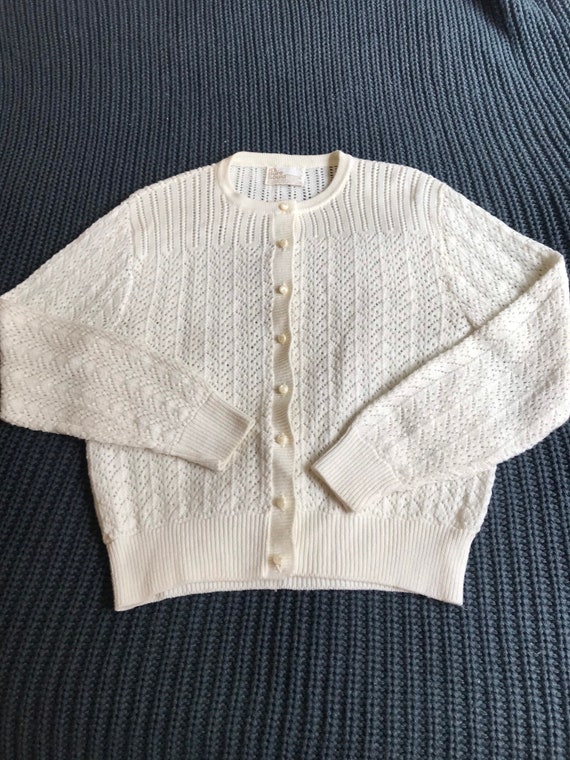 Vintage Cardigan / Ivory Sweater /  “It’s Pure Go… - image 1