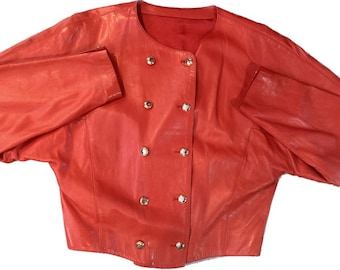 Vintage MacDouglas Paris Red Leather Jacket