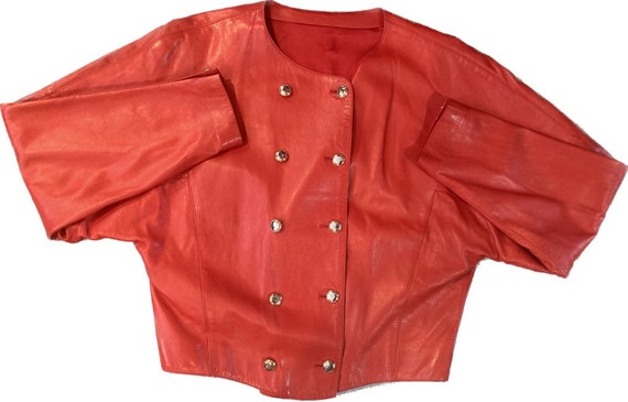 French Red Leather Jacket / MacDouglas Paris Leat… - image 1