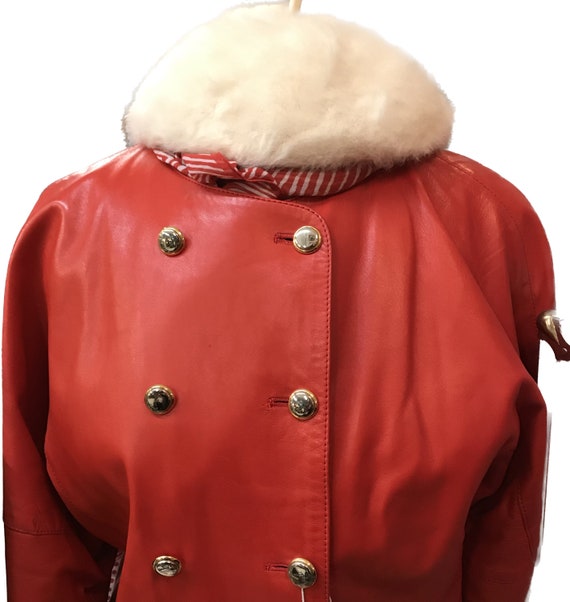 French Red Leather Jacket / MacDouglas Paris Leat… - image 3