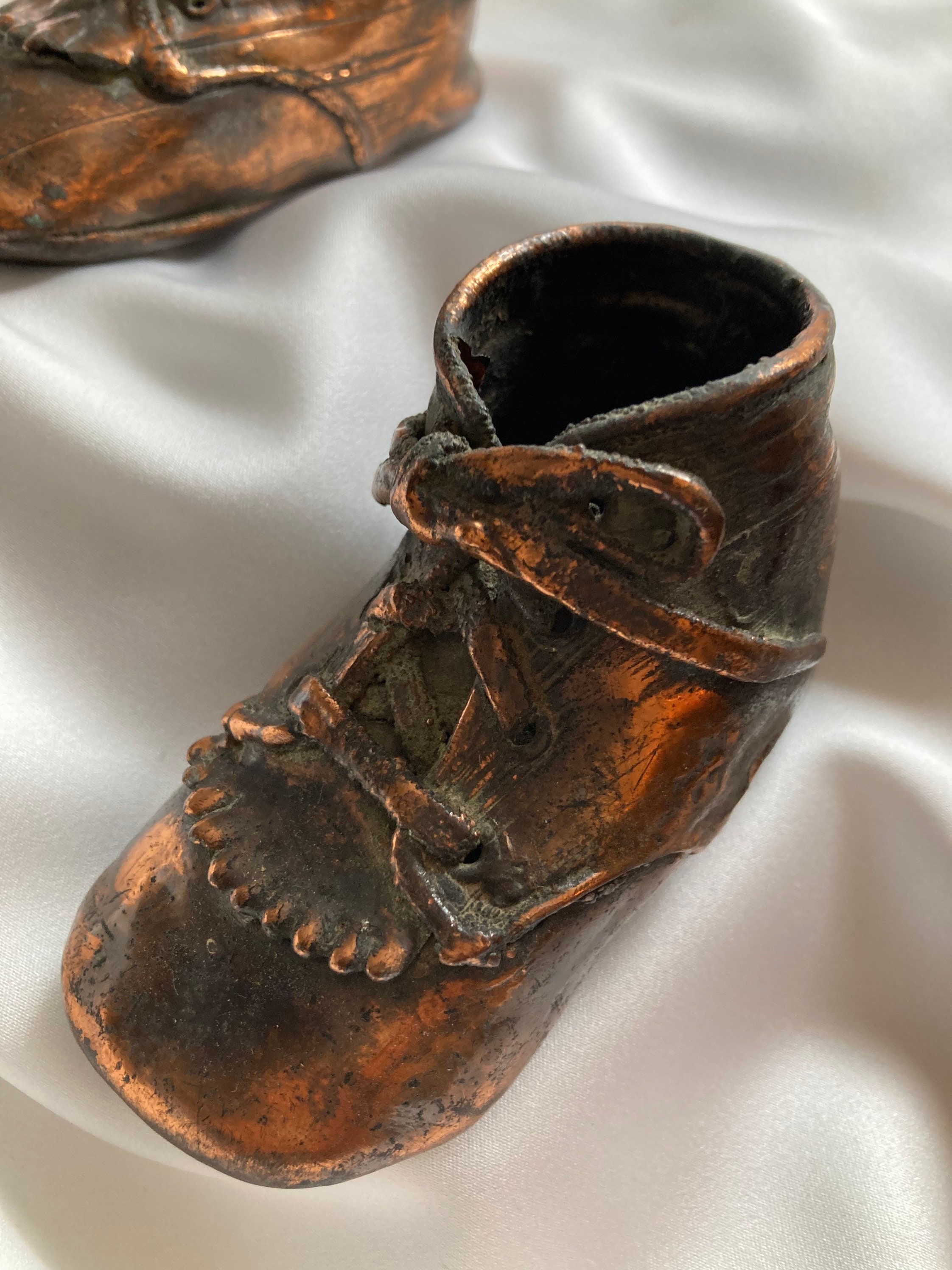 Vintag Bronze Baby Shoes 1940s Keepsake Etsy.de