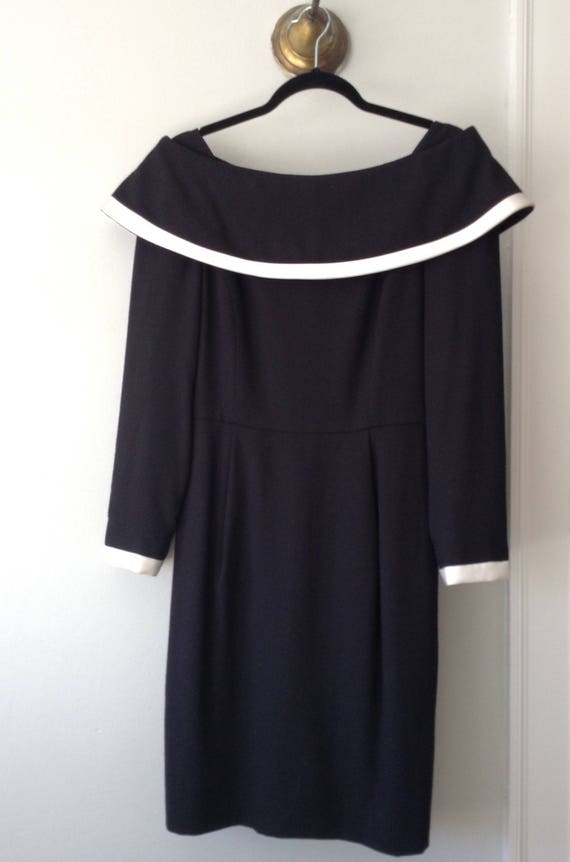 Vintage 1960s Portrait Neckline Dress by Scaasi