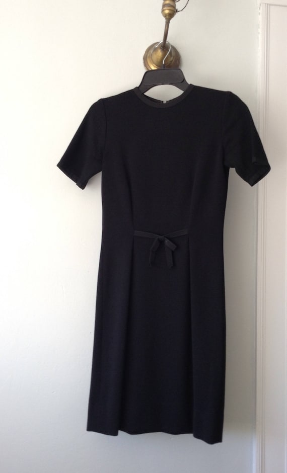 60s Vintage Black Dress / 1960s  Vintage Mira Knit