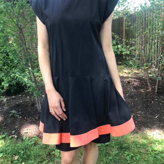 Pierre Cardin Black Dress w/overskirt