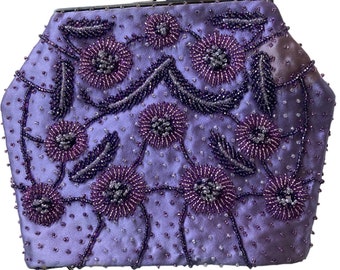 Vintage Beaded Clutch Purse / 1930s Beaded Purse / Made in France / New Year’s Eve